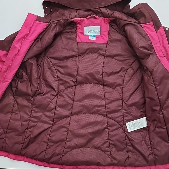 COLUMBIA Women's Omni-Shield Hooded Winter Zip Up Pink Brown Jacket Size Medium - Picture 11 of 16